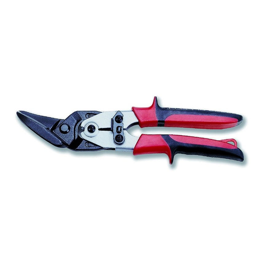 Bahco Weighted tin snips, left, long