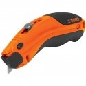 Universal knife for trapezoidal blades. Rubberized, additional notch for cables. Built-in magazine for storing 15.3cm Truper® bl Universal knife for trapezoidal blades. Rubberized, additional notch for cables. Built-in magazine for storing 15.3cm Truper® bl