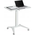 Maclean MC-453 W Mobile Nešiojamas kompiuteris Desk with Pneumatic Height Adjustment, Nešiojamas kompiuteris Table with Wheels, 
