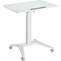 Maclean MC-453 W Mobile Nešiojamas kompiuteris Desk with Pneumatic Height Adjustment, Nešiojamas kompiuteris Table with Wheels, 