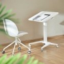 Maclean MC-453 W Mobile Laptop Desk with Pneumatic Height Adjustment, Laptop Table with Wheels, 80 x 52 cm, Max. 8kg, Height Adj
