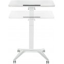 Maclean MC-453 W Mobile Laptop Desk with Pneumatic Height Adjustment, Laptop Table with Wheels, 80 x 52 cm, Max. 8kg, Height Adj