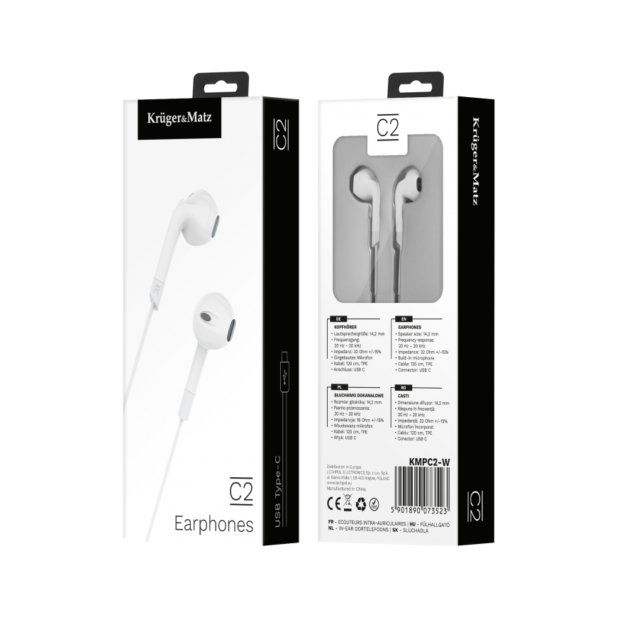 Kruger & Matz C2 USB-C ausinės su mikrofonu – 2