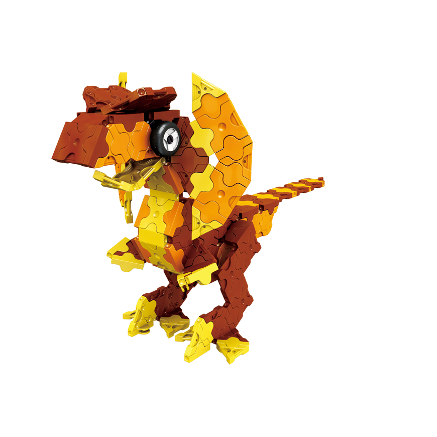 Japanese Educational Constructor LaQ "Dinosaur Triceratops & Pteranodon" (300 parts, 4 "Hamacron" parts (wheels and their axles) – 4