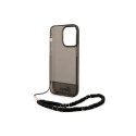 Case Guess Guess GUHCP14LHGCOHK "iPhone 14 Pro 6.1" black/Black hardcase transparent pearl strap