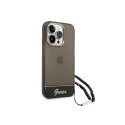 Dėklas Guess Spėkite GUHCP14LHGCOHK „iPhone 14 Pro 6,1" juoda/Juodas hardcase“ permatomas perlų diržas Dėklas Guess Spėkite GUHCP14LHGCOHK „iPhone 14 Pro 6,1" juoda/Juodas hardcase“ permatomas perlų diržas