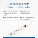 6-socket extension cord with switch AS-SCHWABE 1.4m VV-3G1.5