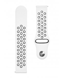 Tactical 20mm Double Silicone Watch Band White Black