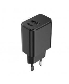 Setty charger 1x USB + USB-C 3A 20W black