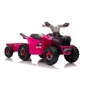 Lean Cars XMX630T Pink battery quad bike with trailer Lean Cars XMX630T Pink battery quad bike with trailer