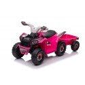 Lean Cars XMX630T Rožinis akumuliatorinis keturratis su priekaba Lean Cars XMX630T Rožinis akumuliatorinis keturratis su priekaba