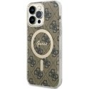 Guess IML 4G MagSafe dėklas, skirtas iPhone 15 Pro Max Brown