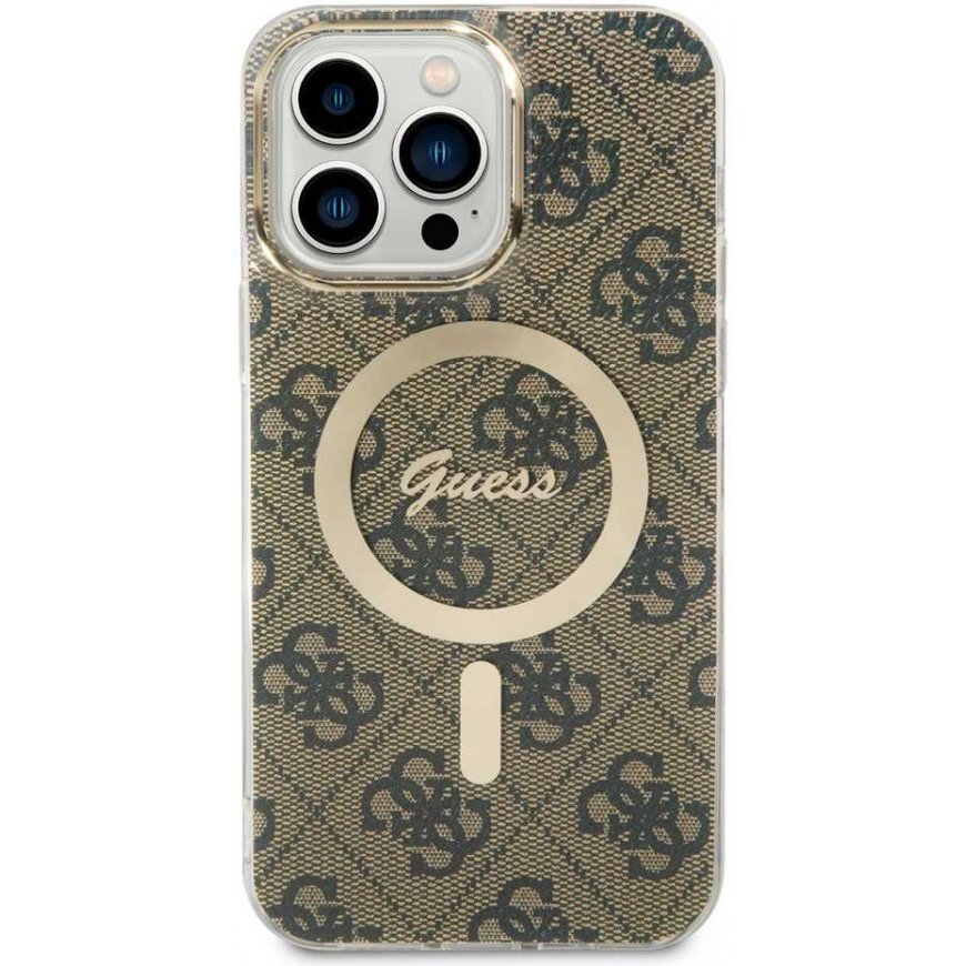 Guess IML 4G MagSafe dėklas, skirtas iPhone 15 Pro Max Brown – 2