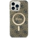 Guess IML 4G MagSafe dėklas, skirtas iPhone 15 Pro Max Brown