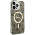 Guess IML 4G MagSafe dėklas, skirtas iPhone 15 Pro Max Brown