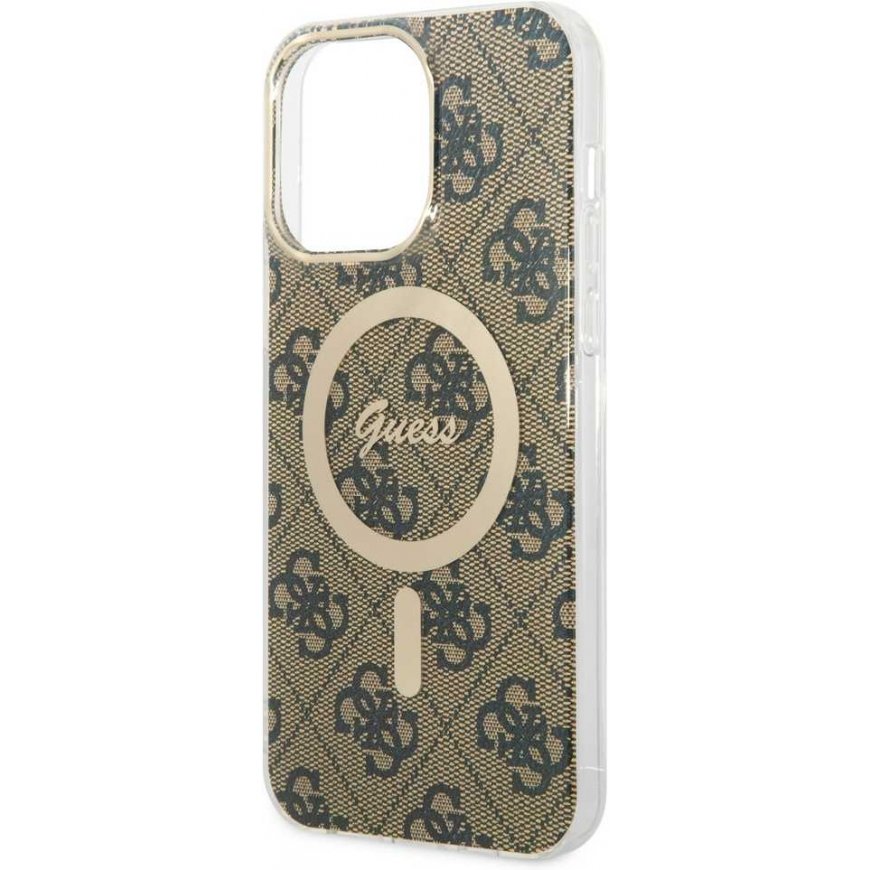 Guess IML 4G MagSafe Case for iPhone 15 Pro Max Brown – 4