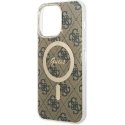 Guess IML 4G MagSafe dėklas, skirtas iPhone 15 Pro Max Brown