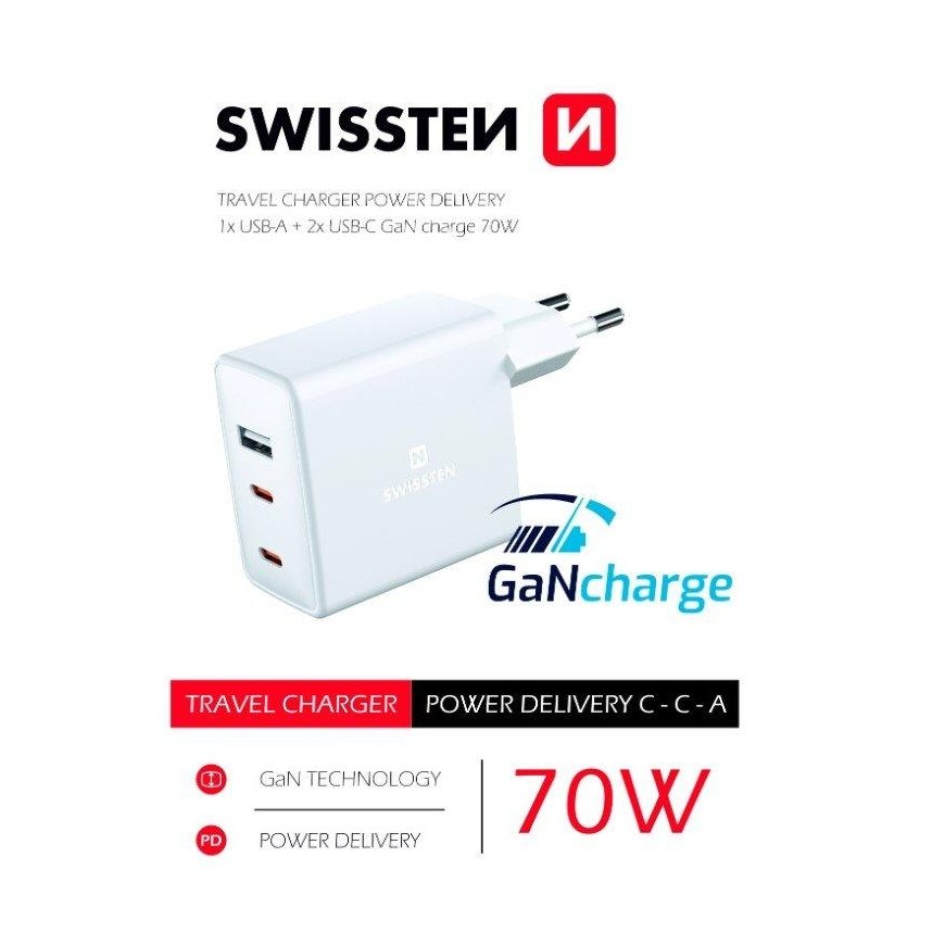 Swissten Charger Sieciowa GuN 2 X
