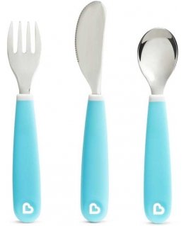 MUNCHKIN Cutlery Set, Splash, Blue, 3 Piece, 90253