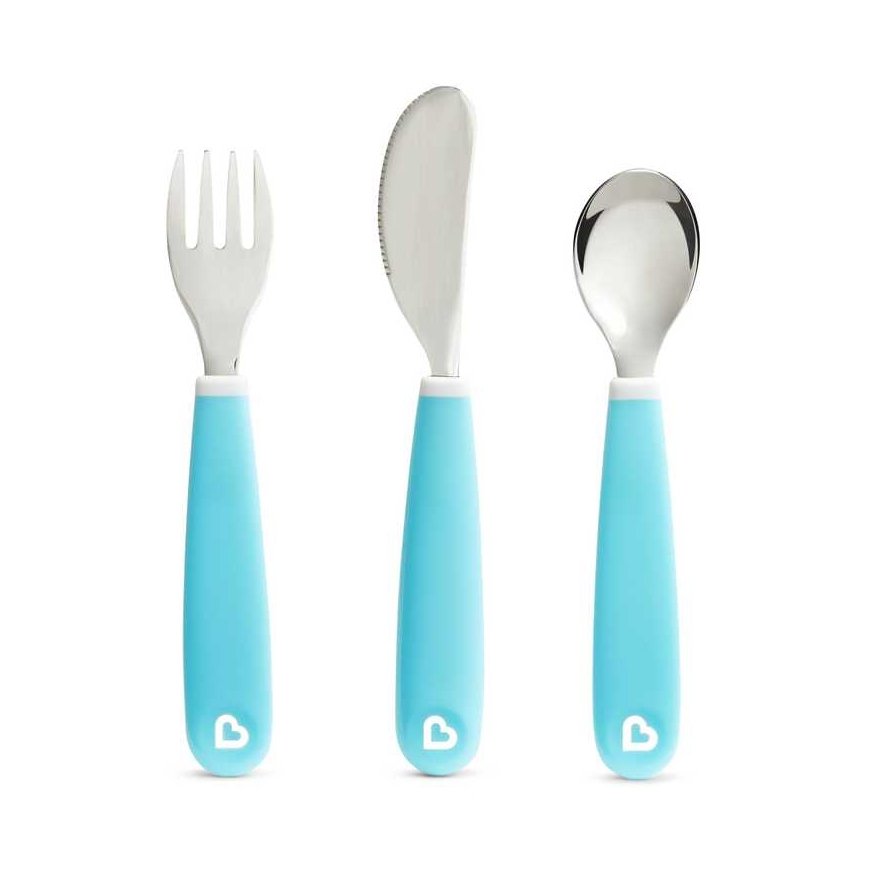 MUNCHKIN Cutlery Set, Splash, Blue, 3 Piece, 90253
