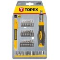 Topex Screwdriver bits with handle, 34 pcs. in a set. Topex Screwdriver bits with handle, 34 pcs. in a set.