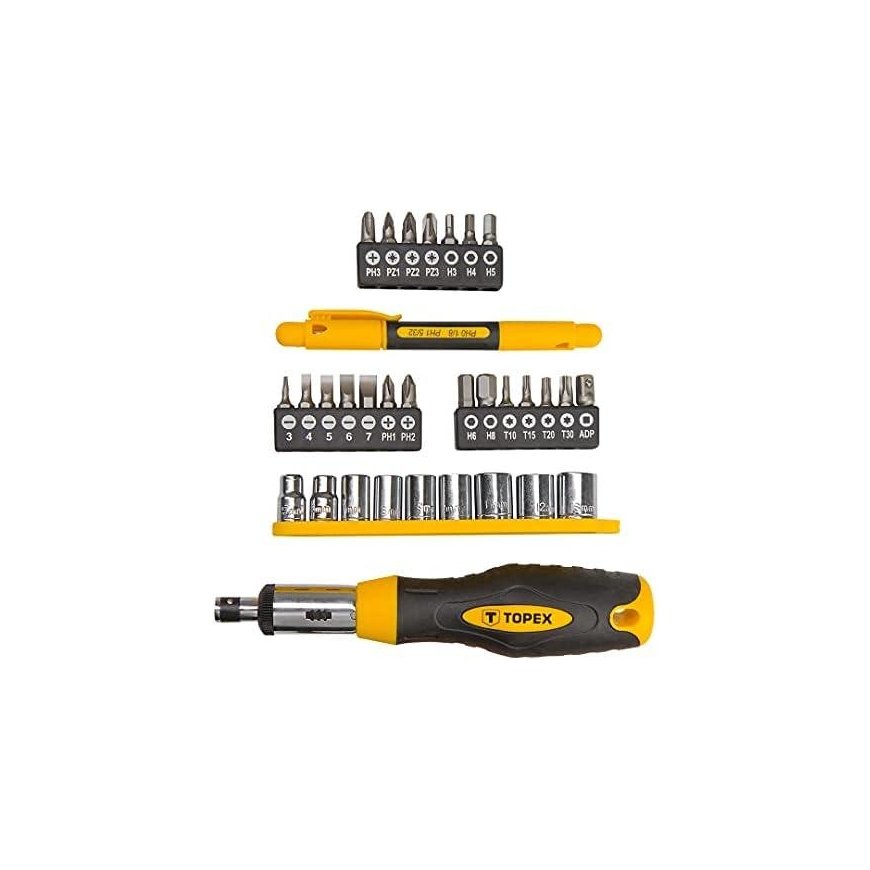 Topex Screwdriver bits with handle, 34 pcs. in a set. – 5