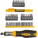 Topex Screwdriver bits with handle, 34 pcs. in a set. Topex Screwdriver bits with handle, 34 pcs. in a set.