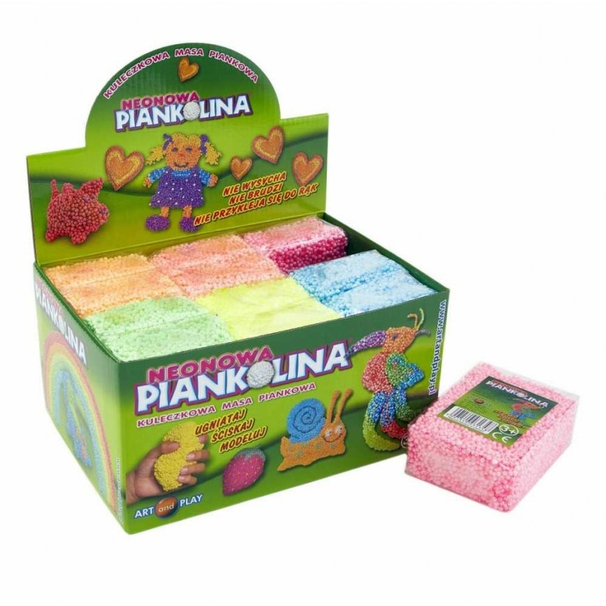 Art And Play Masa plastyczna piankolina neon display 12 pcs