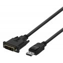 Deltaco 00110010 video kabeļu aksesuārs 3 m DisplayPort DVI Melns Deltaco 00110010 video kabeļu aksesuārs 3 m DisplayPort DVI Melns