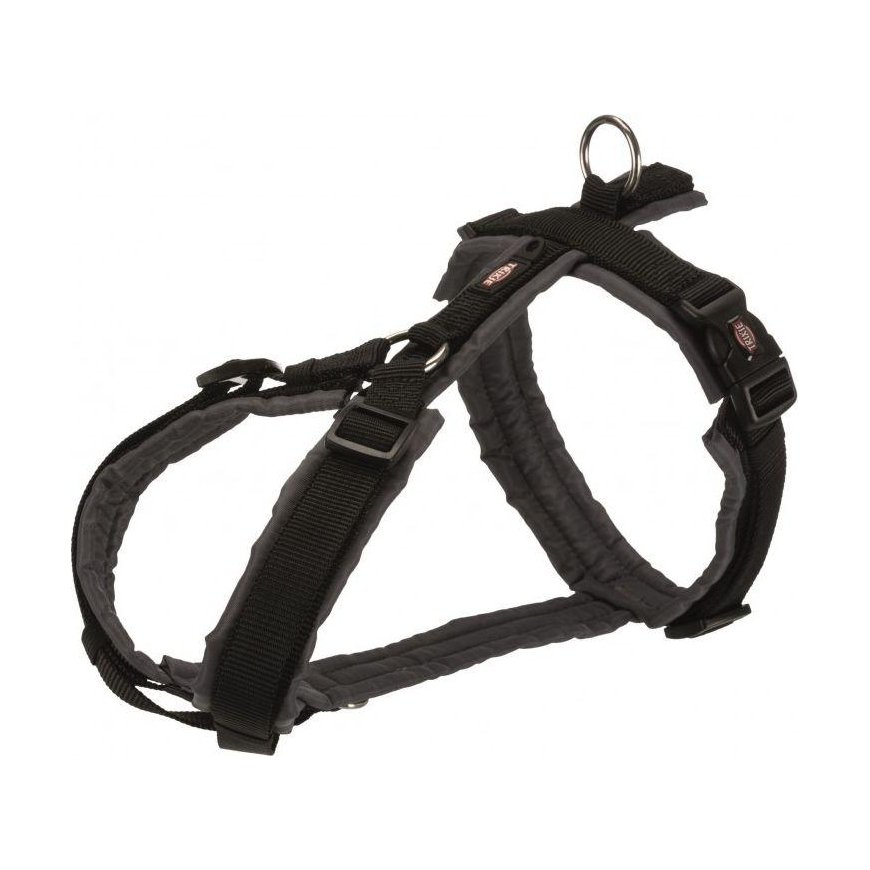 Trixie Premium Trekking Harness, M: 53-64 cm / 20 mm, Black / Graphite
