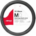 Perforated leather car steering wheel cover m 37-39cm swc-50-m amio-03556