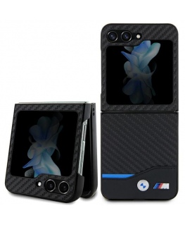Case BMW BMHCZF522NBCK Sam Z Flip5 F731 black|black Leather Carbon