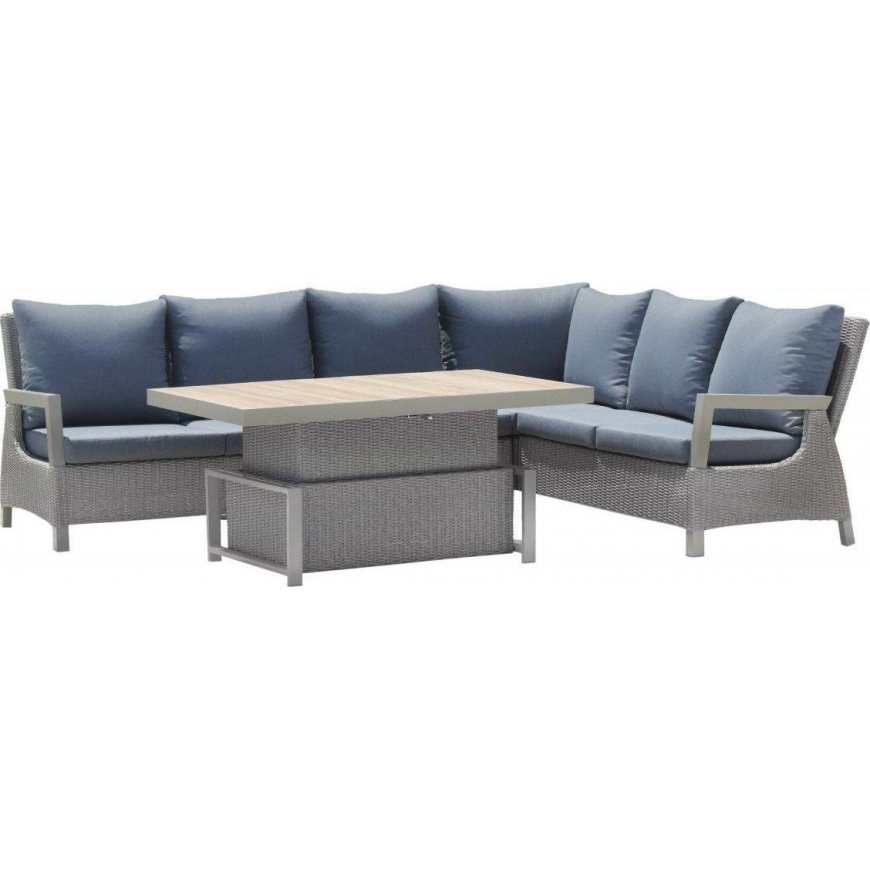 Outdoor furniture set Ramiz garden furniture rattan corners + adjustable table with table top