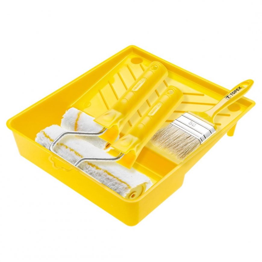 Topex painting set - roller 18cm + roller 10cm + tub + brush (20B806) – 2