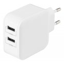 Deltaco USB-AC175 PDA/mobīlo telefonu lādētājs Universāls Balts AC Iekštelpas Deltaco USB-AC175 PDA/mobīlo telefonu lādētājs Universāls Balts AC Iekštelpas