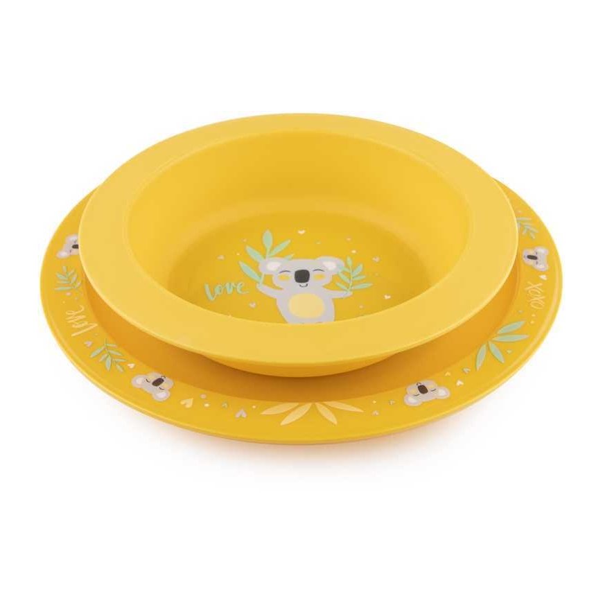 CANPOL BABIES set of plastic dishes EXOTIC ANIMALS, Yellow, 56/523_yel