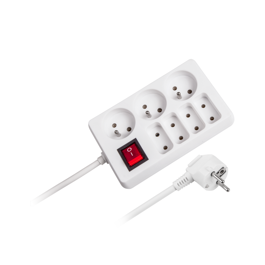 REBEL extension cord with switch 7 sockets 3m - 1.5mm – 2