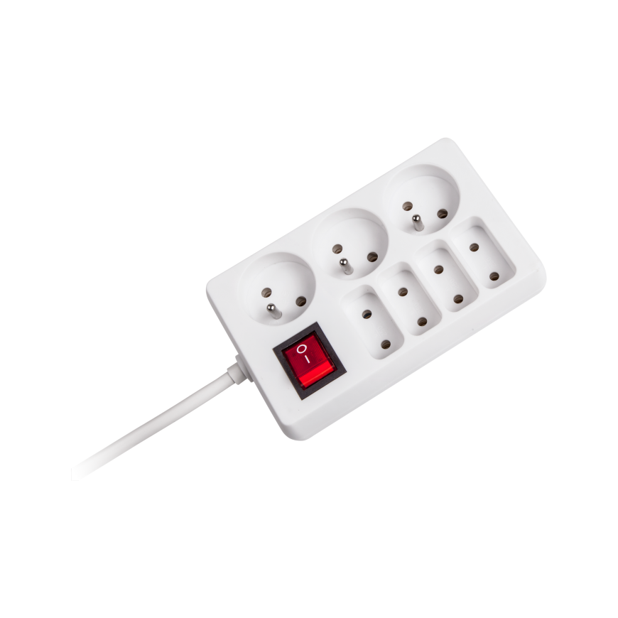 REBEL elektros tinklo ilgintuvas su jungikliu 7 lizdai 3m - 1.5mm – 3