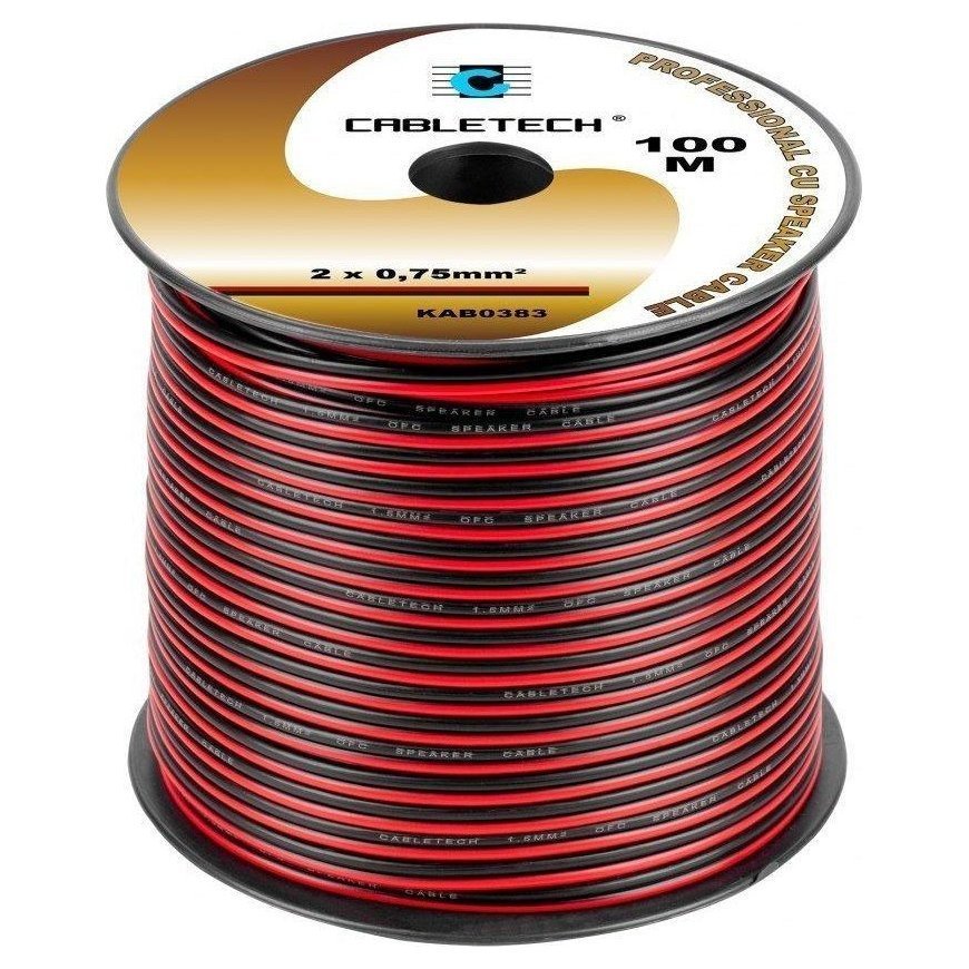 Cabletech 0.75mm Black and Red Speaker Cable – 3