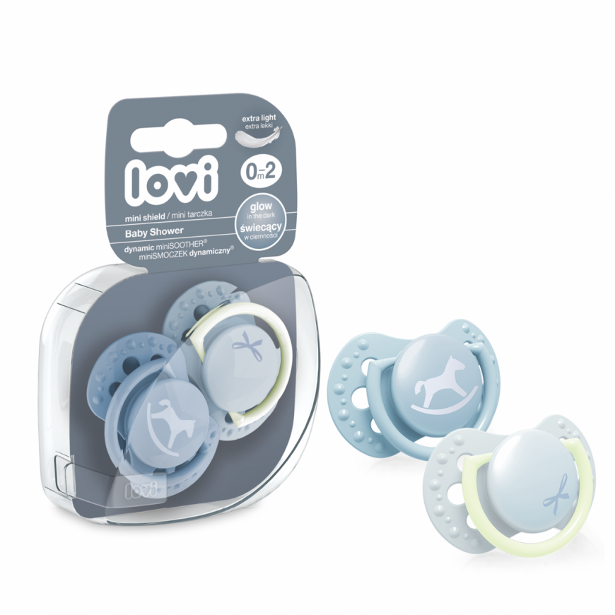 LOVI silicone pacifier, Baby Shower Boy, 0-2 months, 2 pcs., 22/900boy