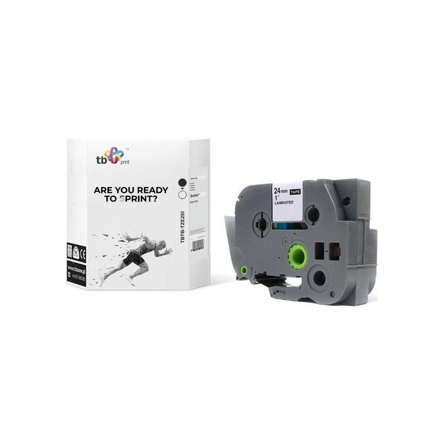 Tb Print Black tbtb-tze251 brother tape in white 24x8mm 1 bt.