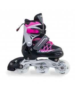 Skates - roller skates - 4in1 ENERO PRO LED 26-29 pink - gray
