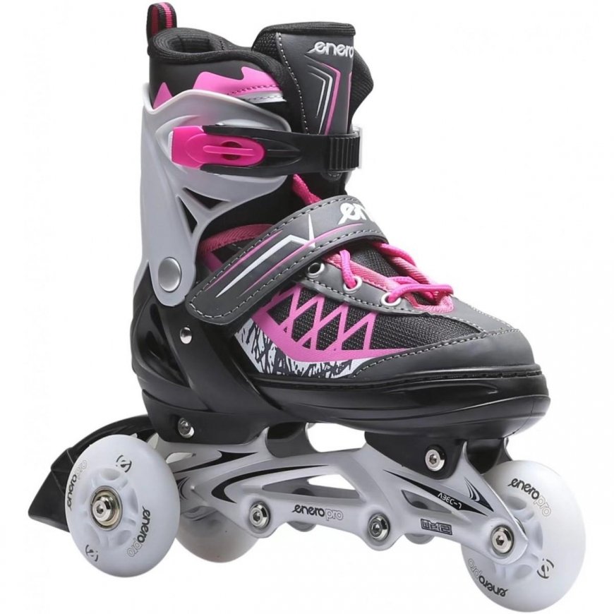 Skates - roller skates - 4in1 ENERO PRO LED 26-29 pink - gray – 2