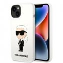 Karl Lagerfeld dėklas, skirtas iPhone 14 Plus 6,7" KLHCP14MSNIKBCH baltas kietas dėklas Silicone Ikonik
