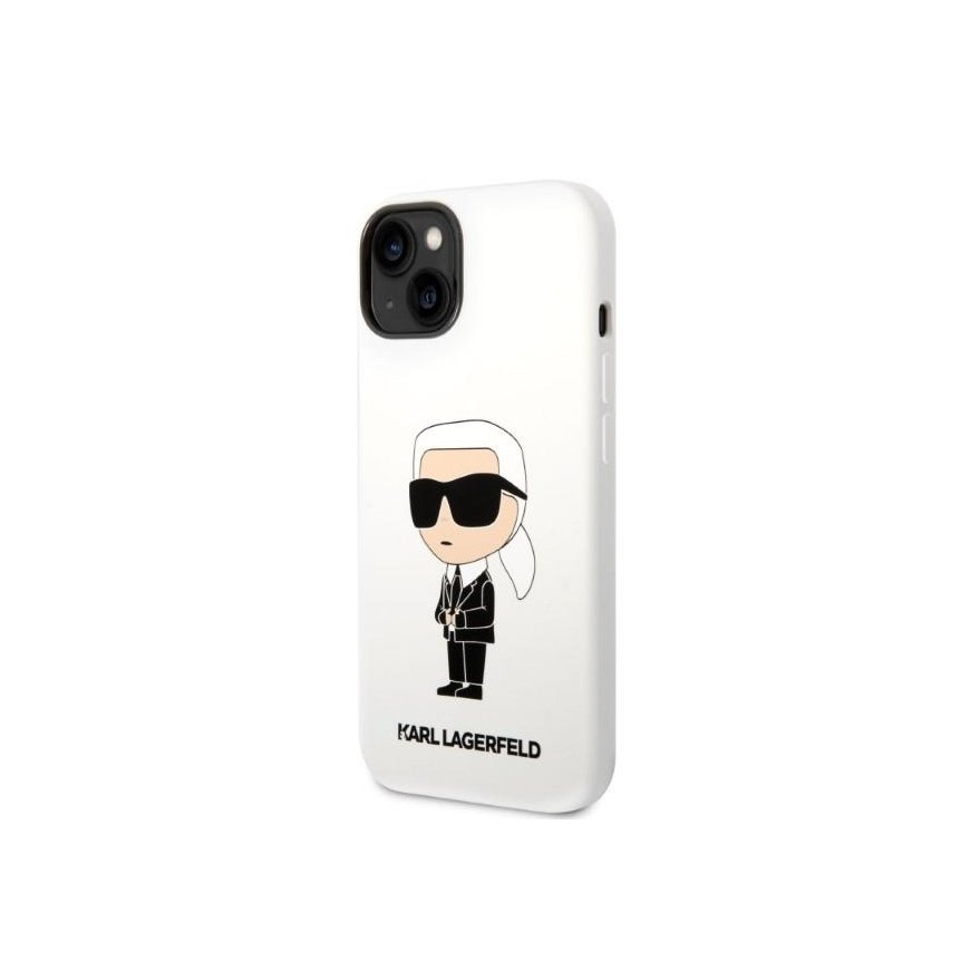 Karl Lagerfeld dėklas, skirtas iPhone 14 Plus 6,7" KLHCP14MSNIKBCH baltas kietas dėklas Silicone Ikonik – 2