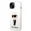 Karl Lagerfeld Case for iPhone 14 Plus 6.7" KLHCP14MSNIKBCH White Hard Case Silicone Ikonik