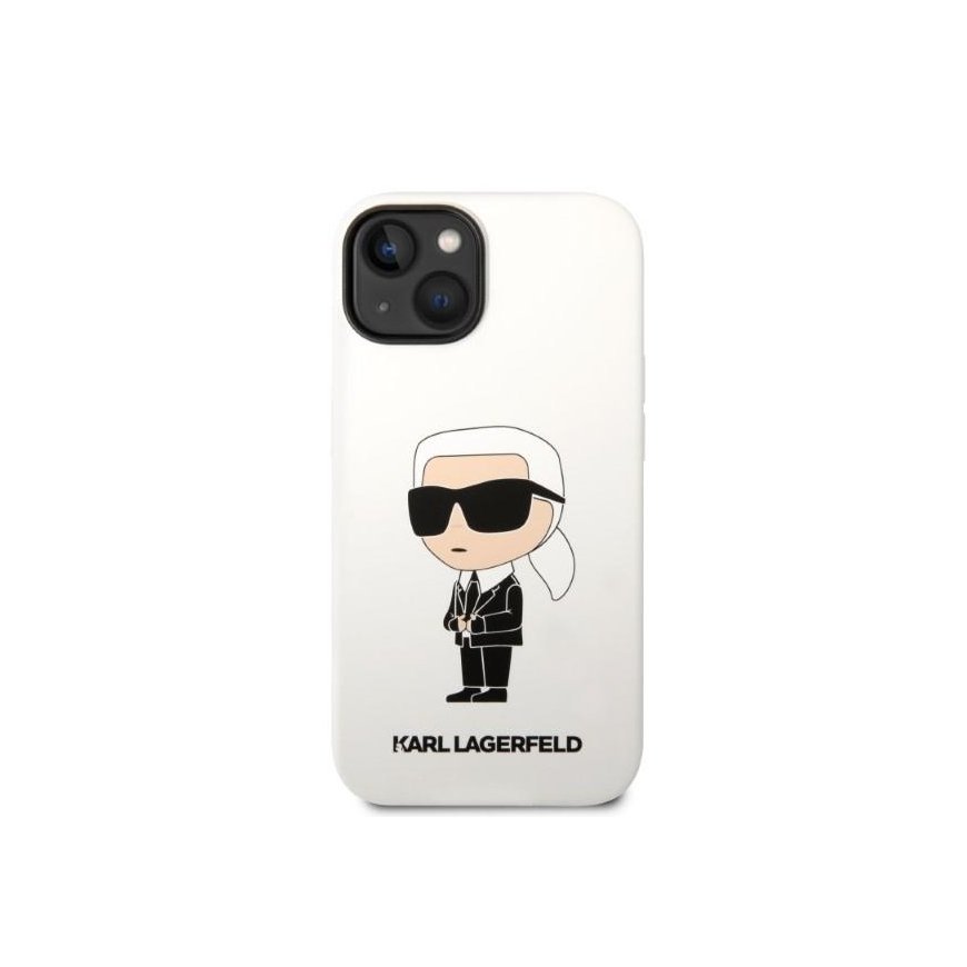 Karl Lagerfeld dėklas, skirtas iPhone 14 Plus 6,7" KLHCP14MSNIKBCH baltas kietas dėklas Silicone Ikonik – 3