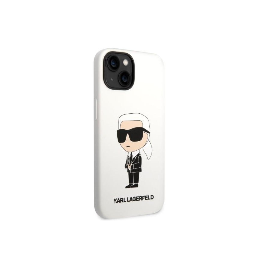 Karl Lagerfeld Case for iPhone 14 Plus 6.7" KLHCP14MSNIKBCH White Hard Case Silicone Ikonik – 4