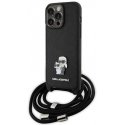 Karl Lagerfeld dėklas, skirtas iPhone 15 Pro Max 6,7" KLHCP15XSAKCPSK juodas HC Saffiano KC Metal Pin Crossbody