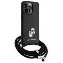 Karl Lagerfeld dėklas, skirtas iPhone 15 Pro Max 6,7" KLHCP15XSAKCPSK juodas HC Saffiano KC Metal Pin Crossbody